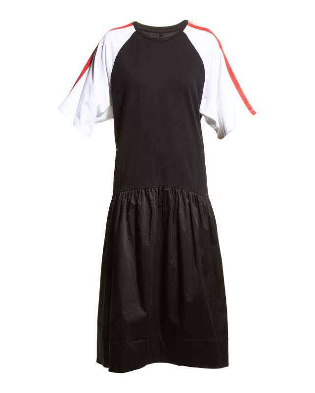 Double-Striped Tiered Combo Dress